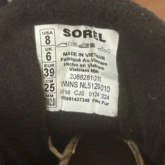 Sorel Women's Kinetic Impact Conquest Plus Waterproof Boots Black Size 8 - Picture 8 of 9